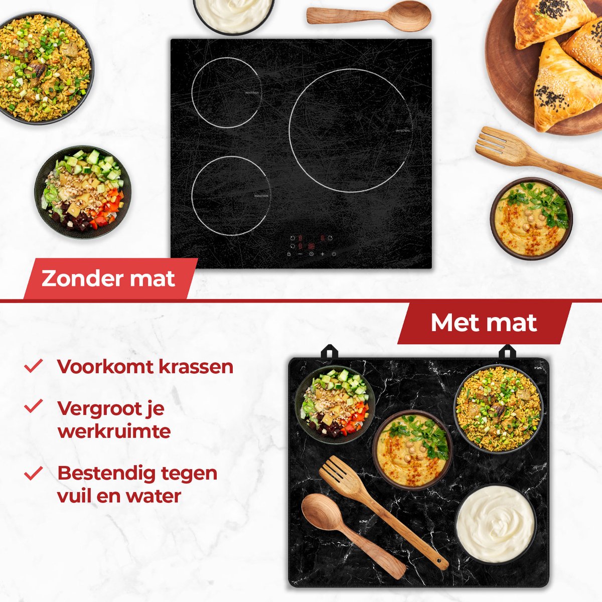 Voordelen van een inductie mat marmer zwart en wit